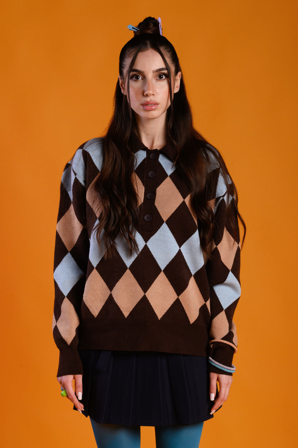 MAGLIONE CHECK SKY BLUE