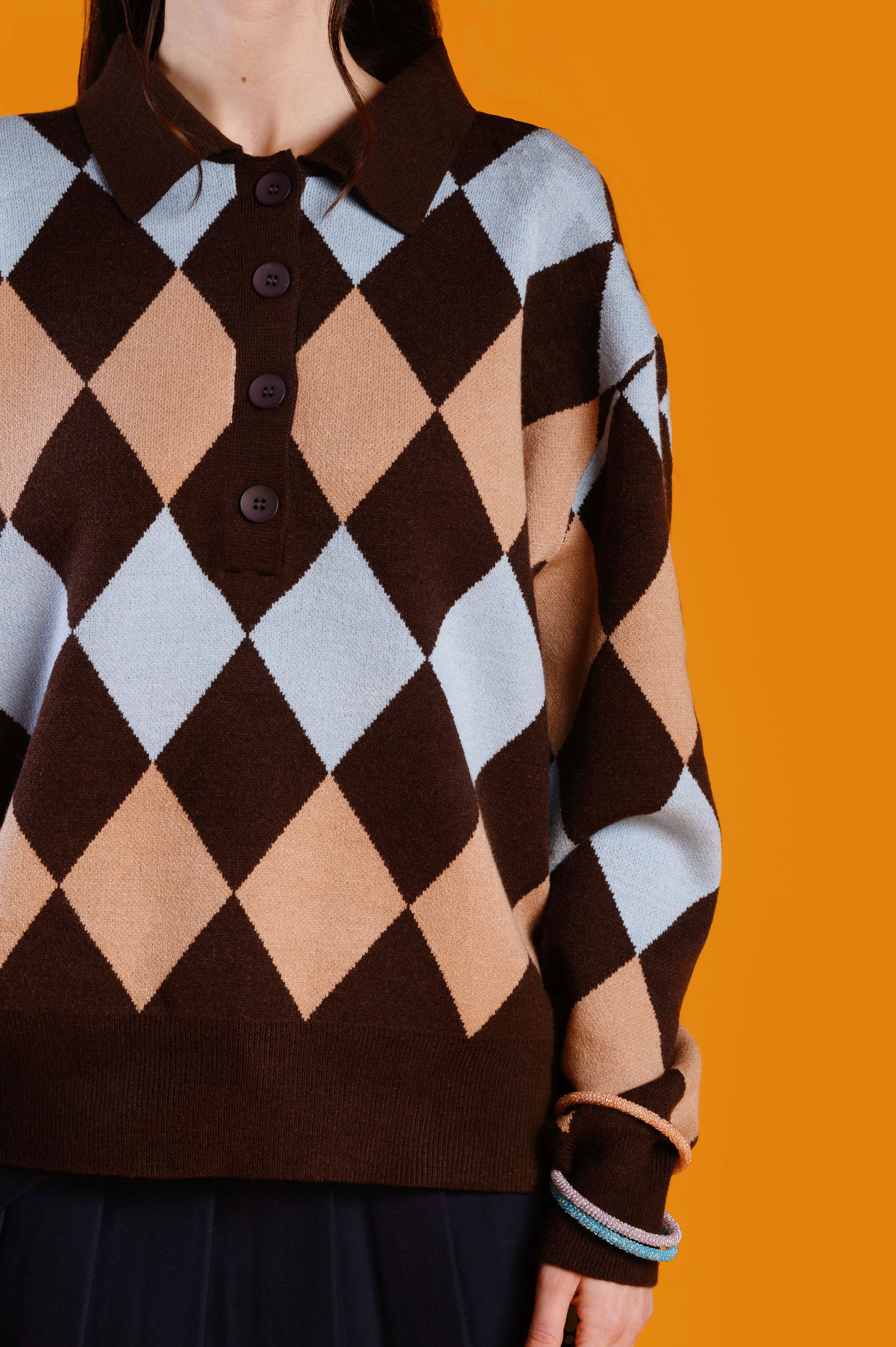 MAGLIONE CHECK SKY BLUE