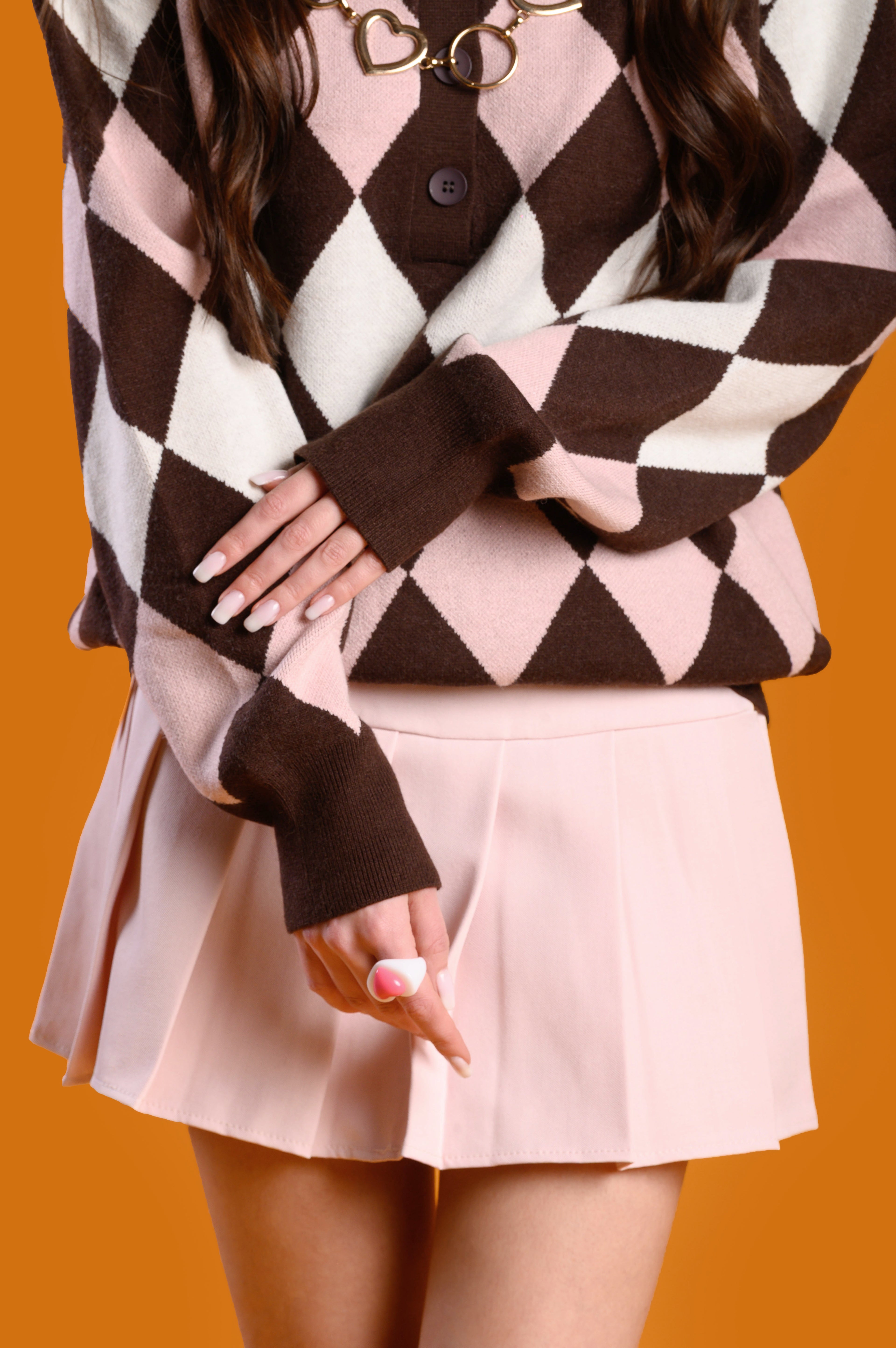 MAGLIONE CHECK PINK