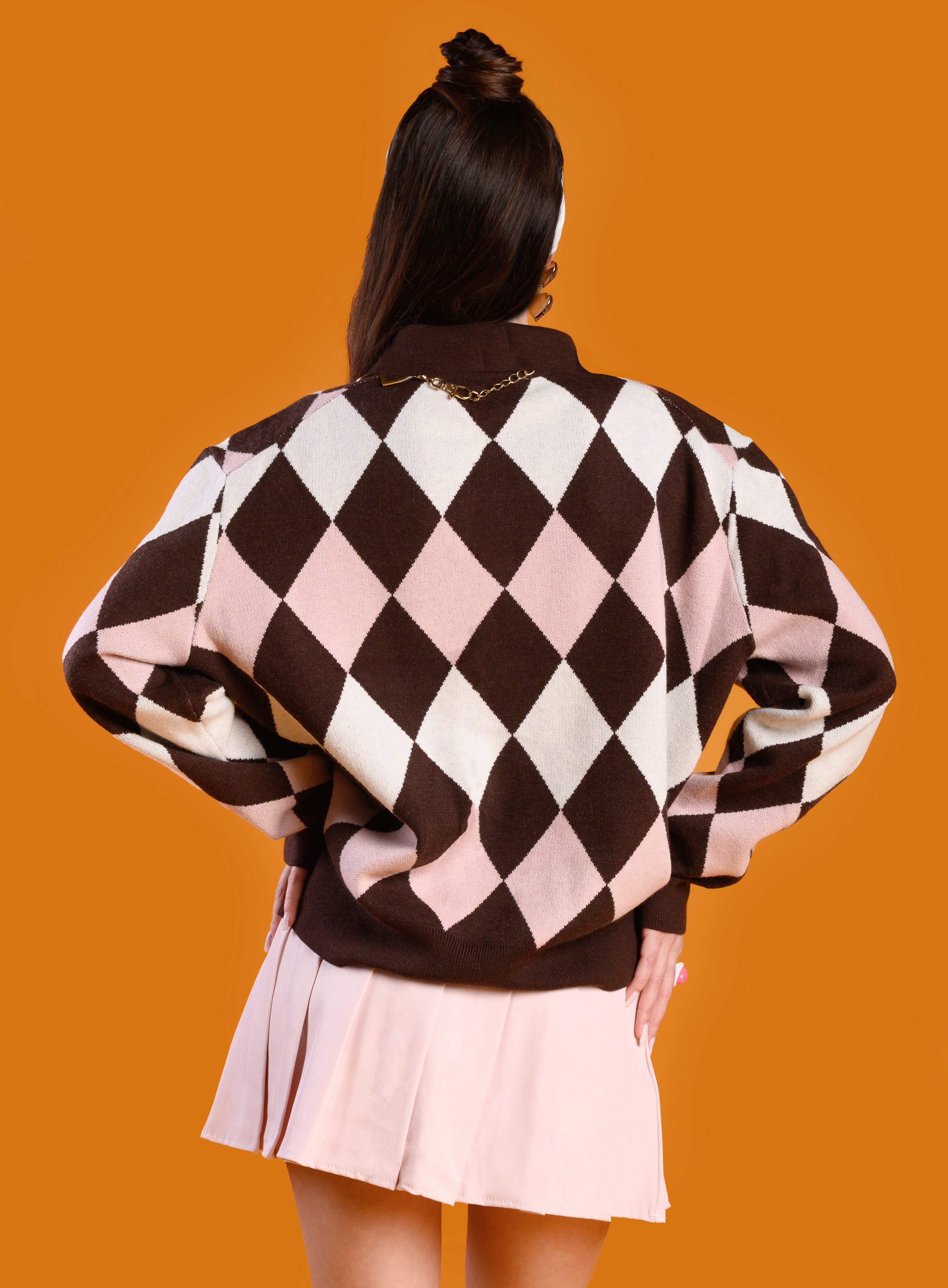 MAGLIONE CHECK PINK